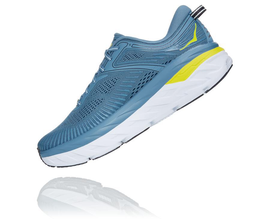 Tenis Hoka One One Hombre Azules - Bondi 7 - BPOU18932